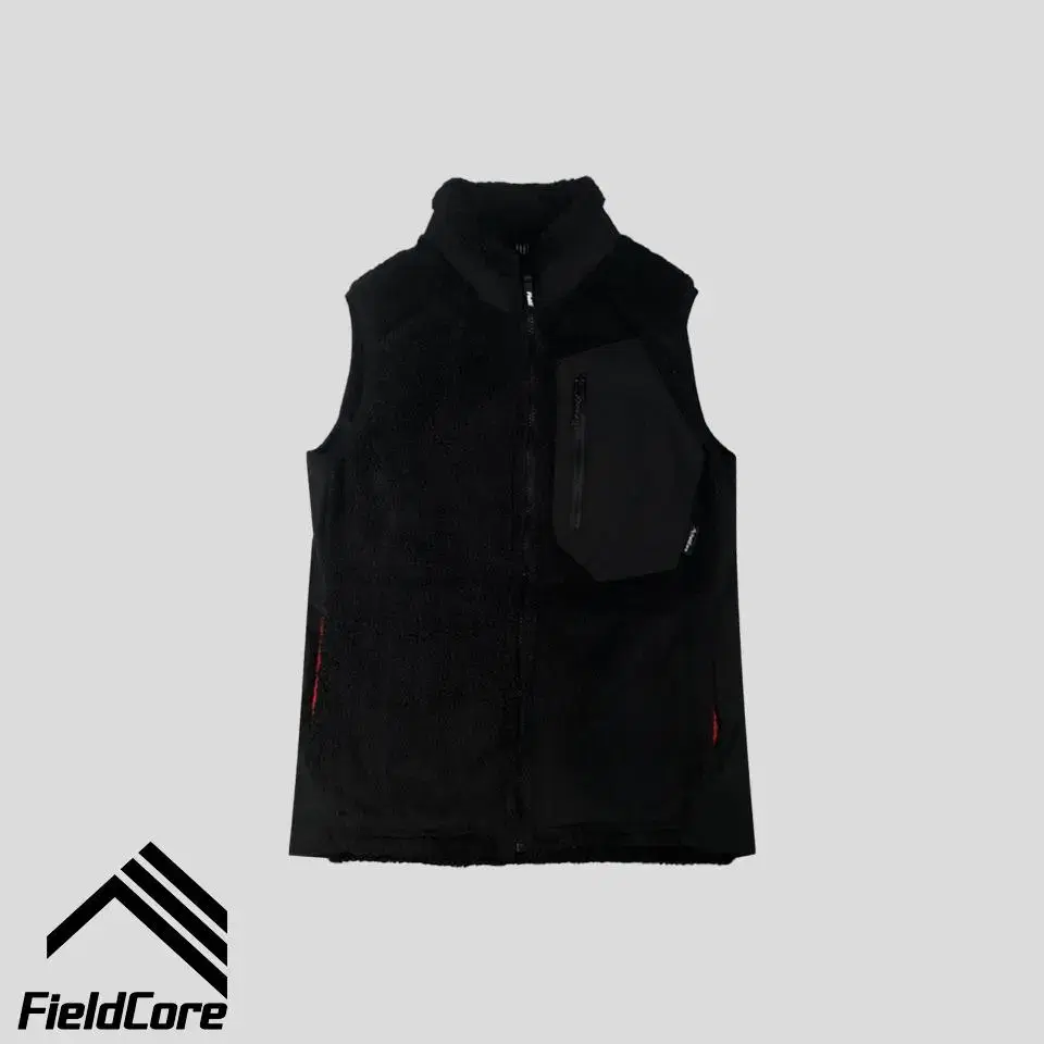 Fieldcore Black Chest Pocket Fleece Hooded Vest WOMENS L