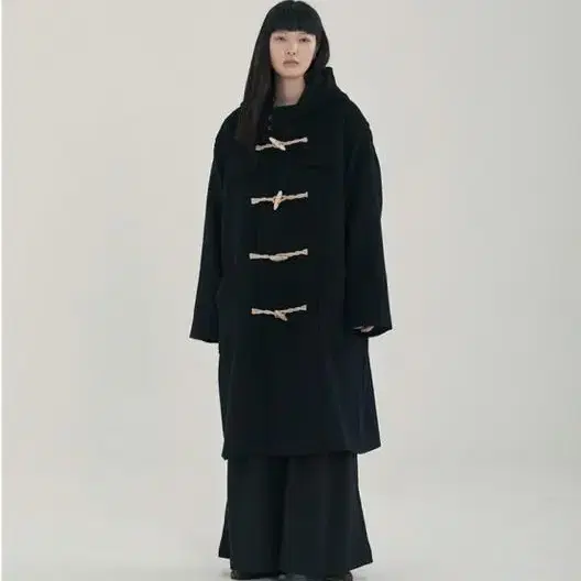 말렌 unisex duffle coat black