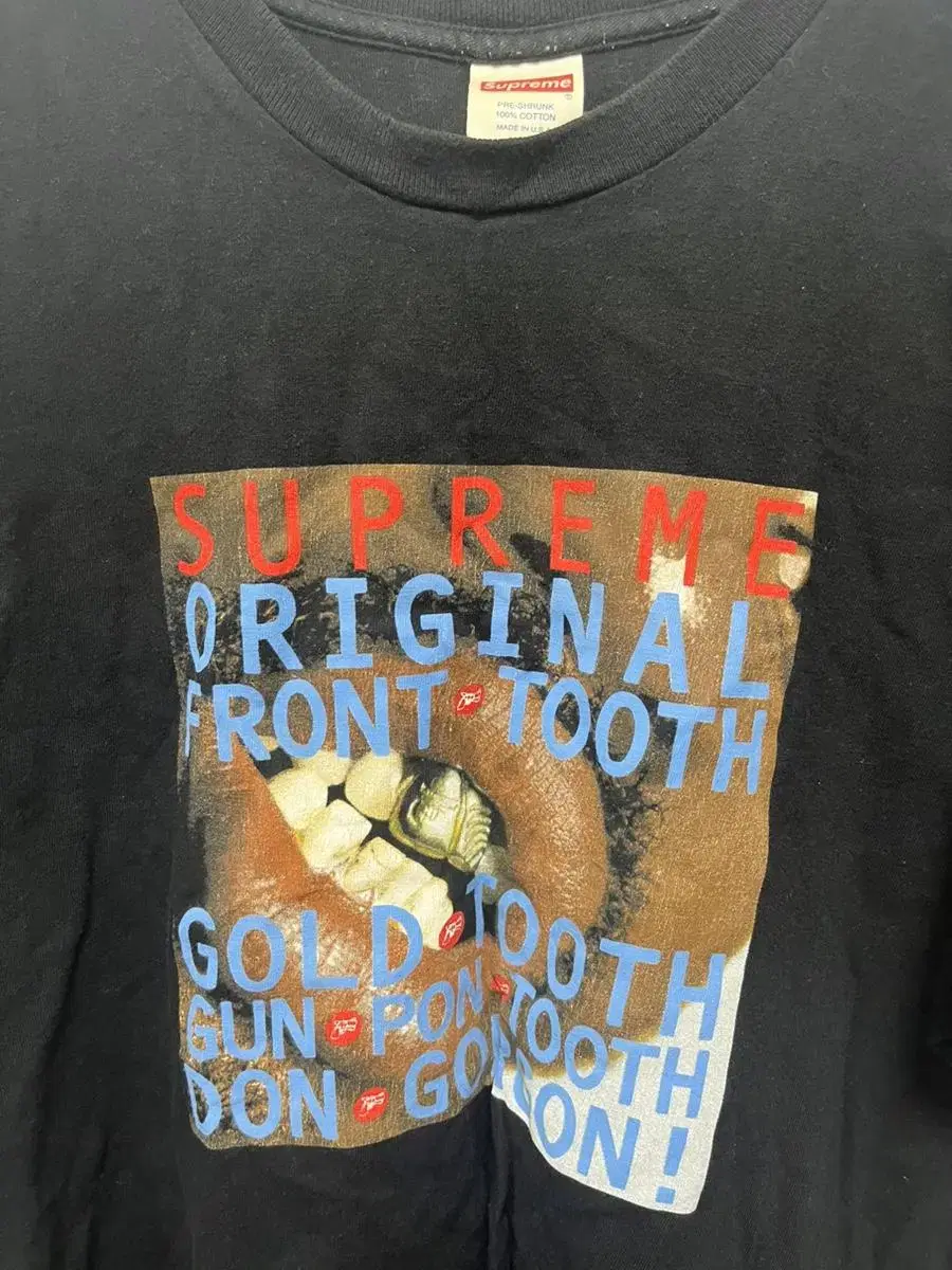 슈프림 골드 투쓰 티 SUPREME GOLD TOOTH TEE 15SS