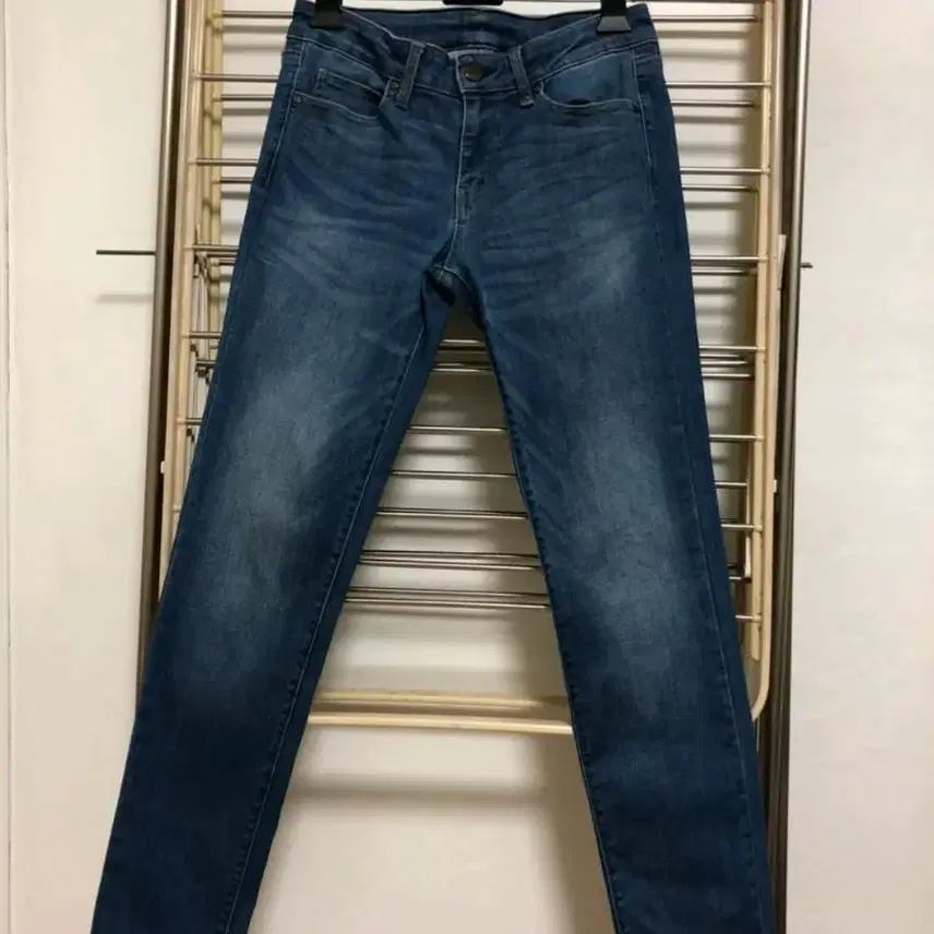 女性 衣料品 ジーンズ ユニクロハイライズスキニーアンクルジン64サイズ/中青