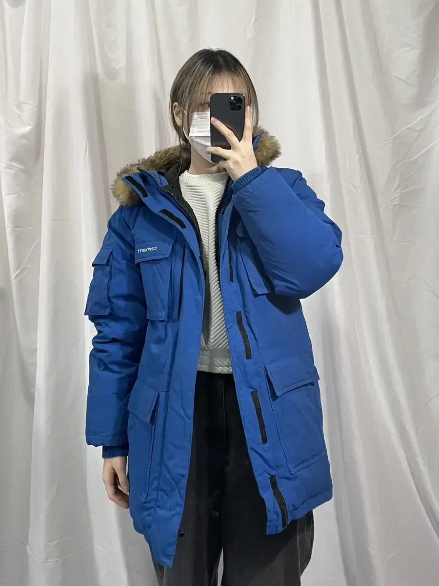 Calhart Fur Parka Blue Padded M