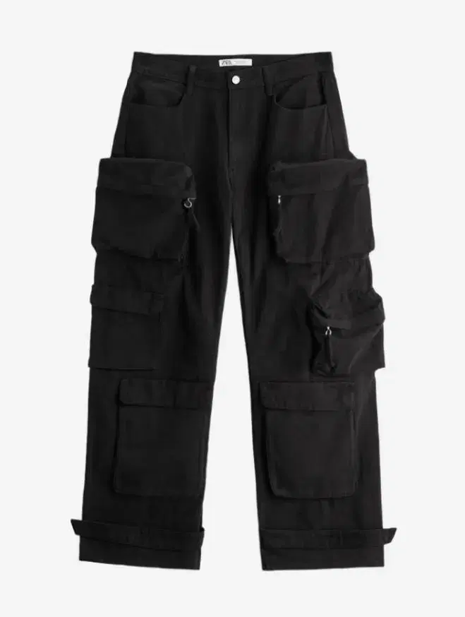 [44] Zara Utility Cargo Pants Black