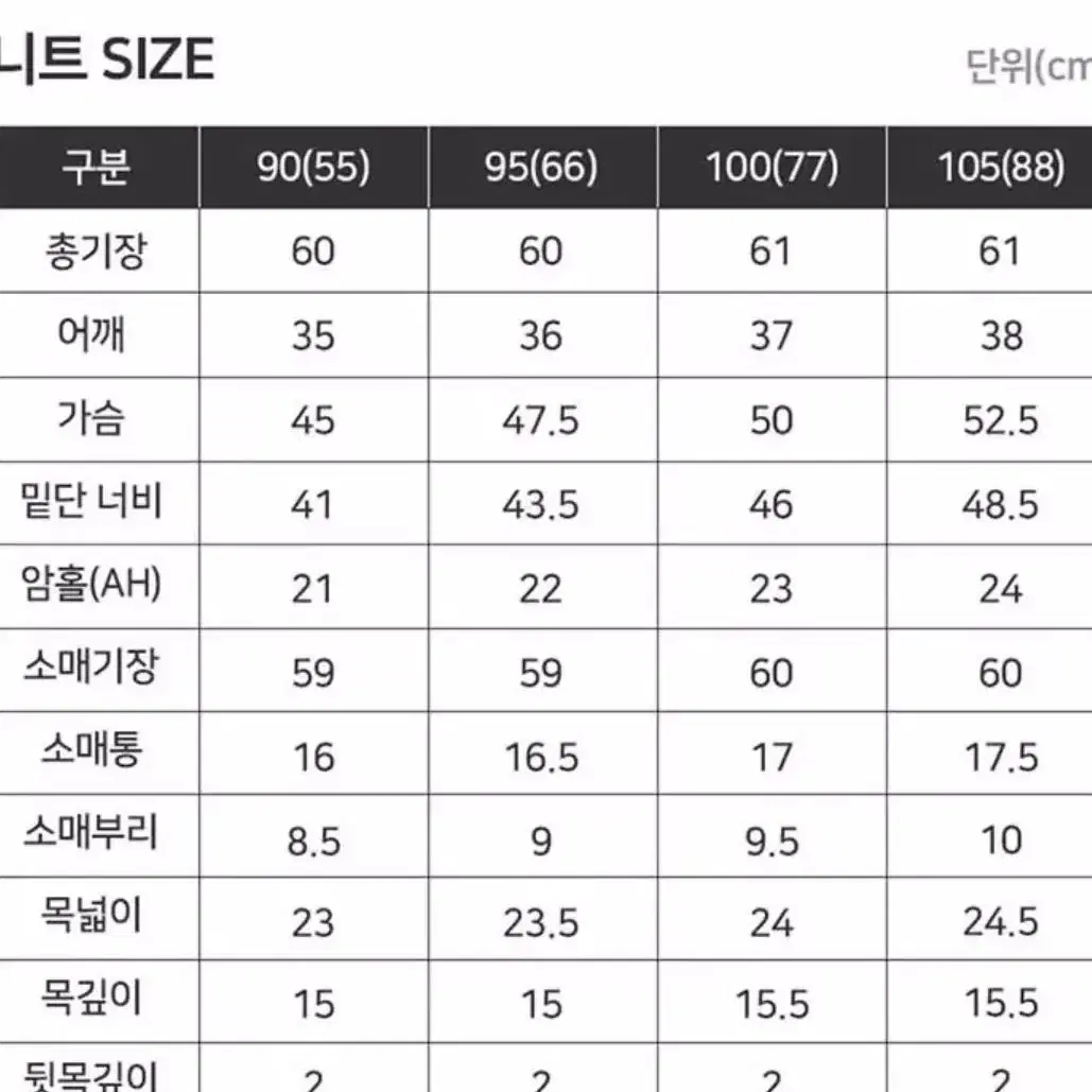 새제품) 니트 3종 모두 55사이즈