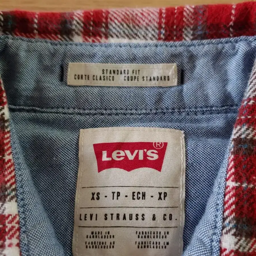 리바이스 Levi's 웨스턴 투포켓 체크남방 XS 90사이즈