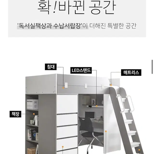 e스마트 하우스 수납서랍 1인실 프리미엄 독서실책상 풀세트