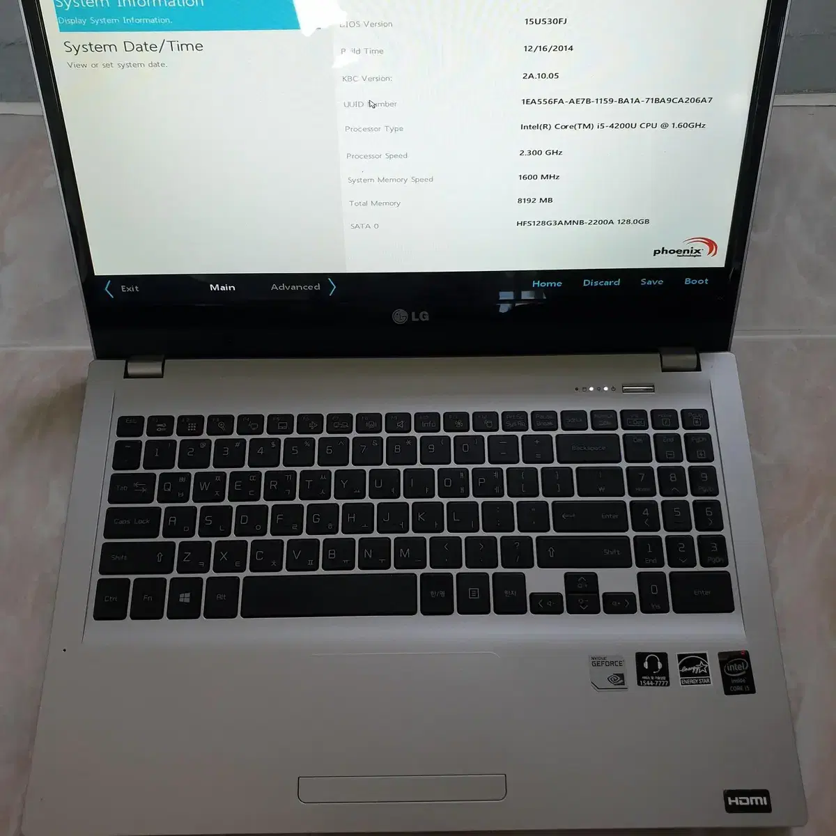 노트북 LG15U530 i5 4200 램8g ssd128g 10만원