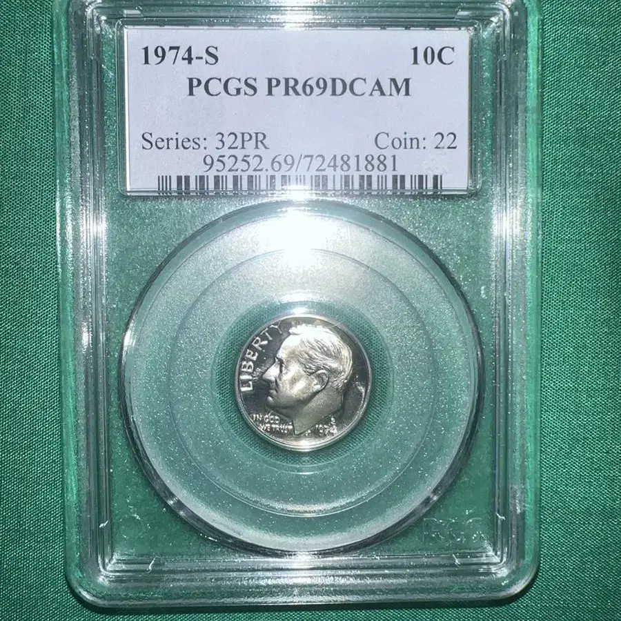 1974년 다임 프루프PCGS 69등급