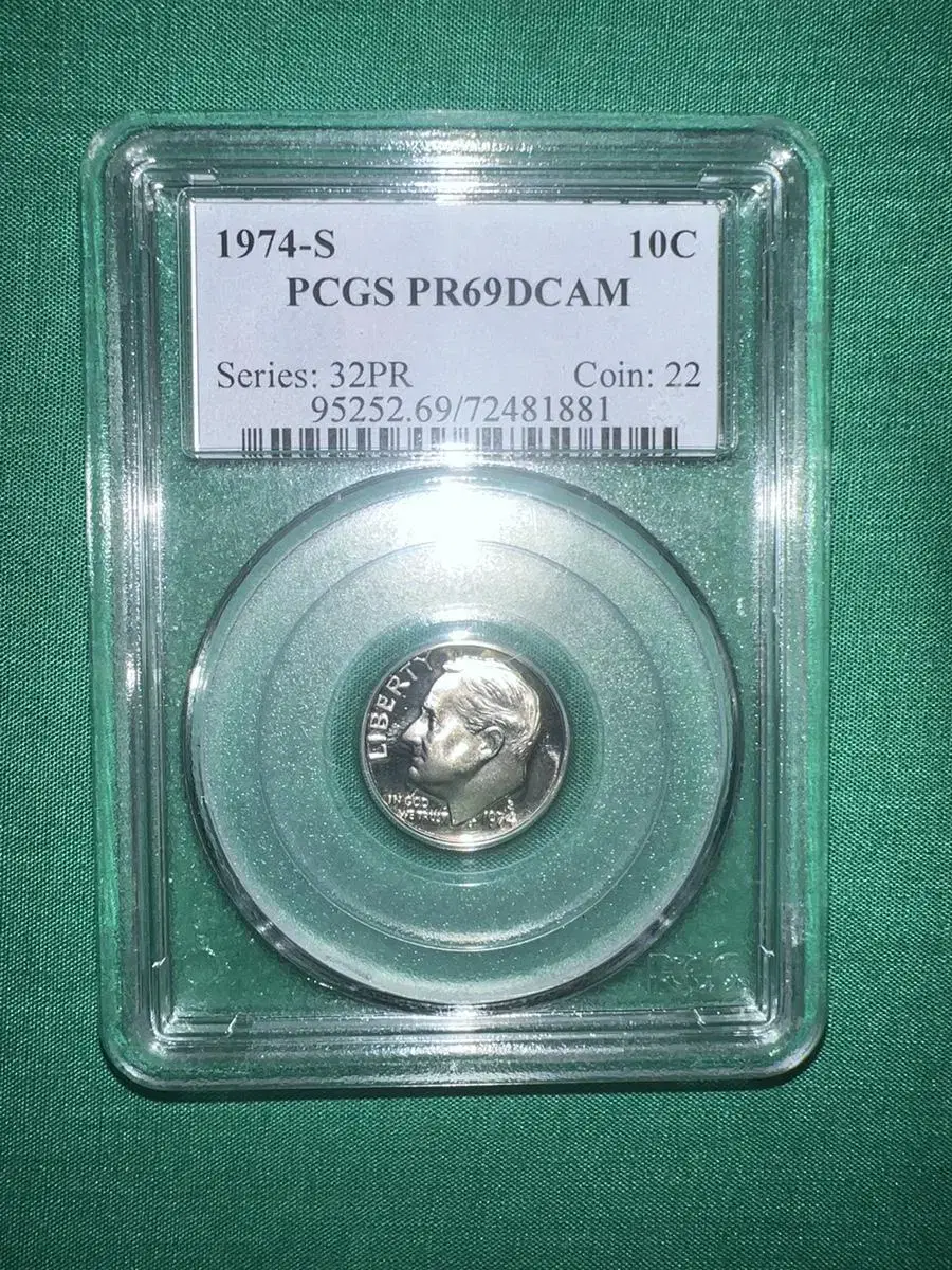 1974년 다임 프루프PCGS 69등급