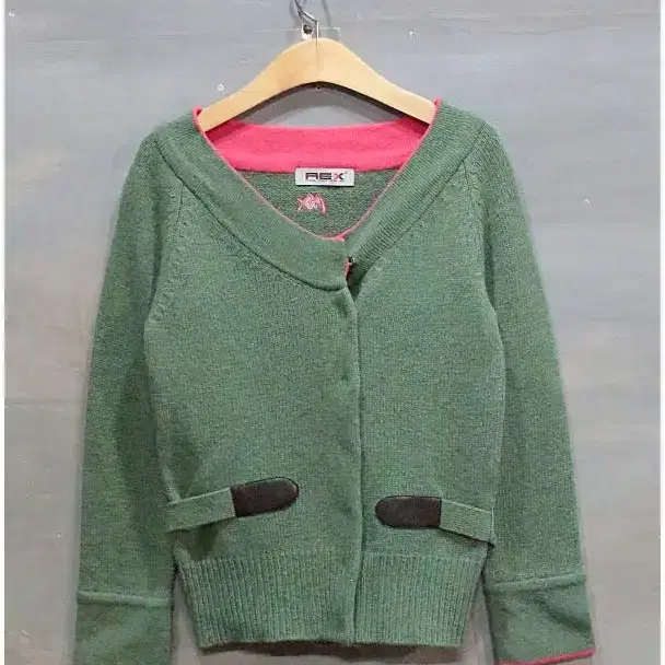 S) AEX wool knit cardigan