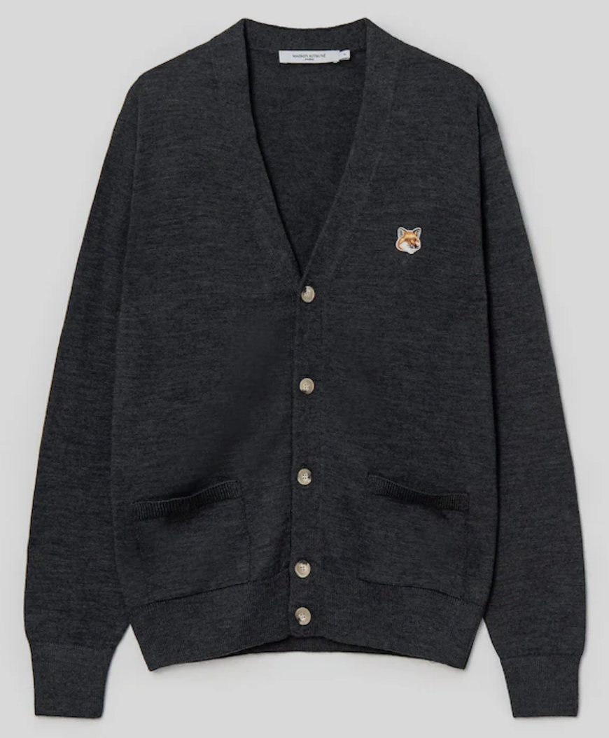 [Unsealed New] Maison Kitsune Foxhead Classic Men's Cardigan XXL