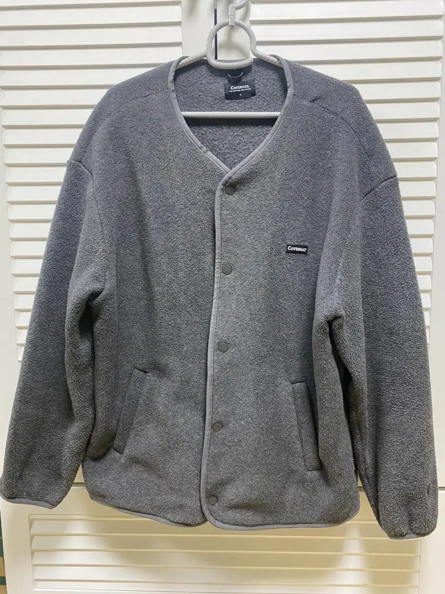 Covernat Fleece Jacket Cardigan Gray M