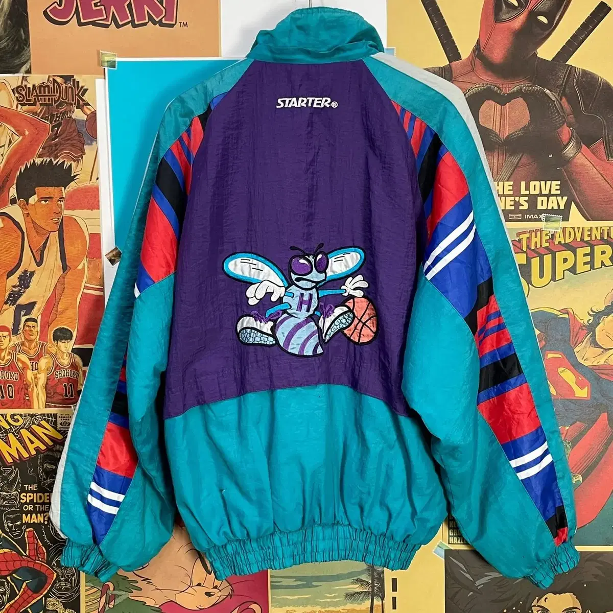 [STARTER] 8-90's Starter Charlotte Hornitzer Old School Color Matching Windbreaker