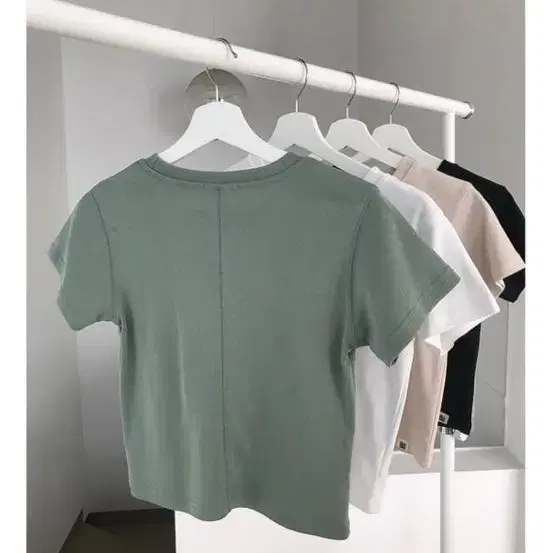 딥뮤즈 Basic Cropped T-Shirt 민트