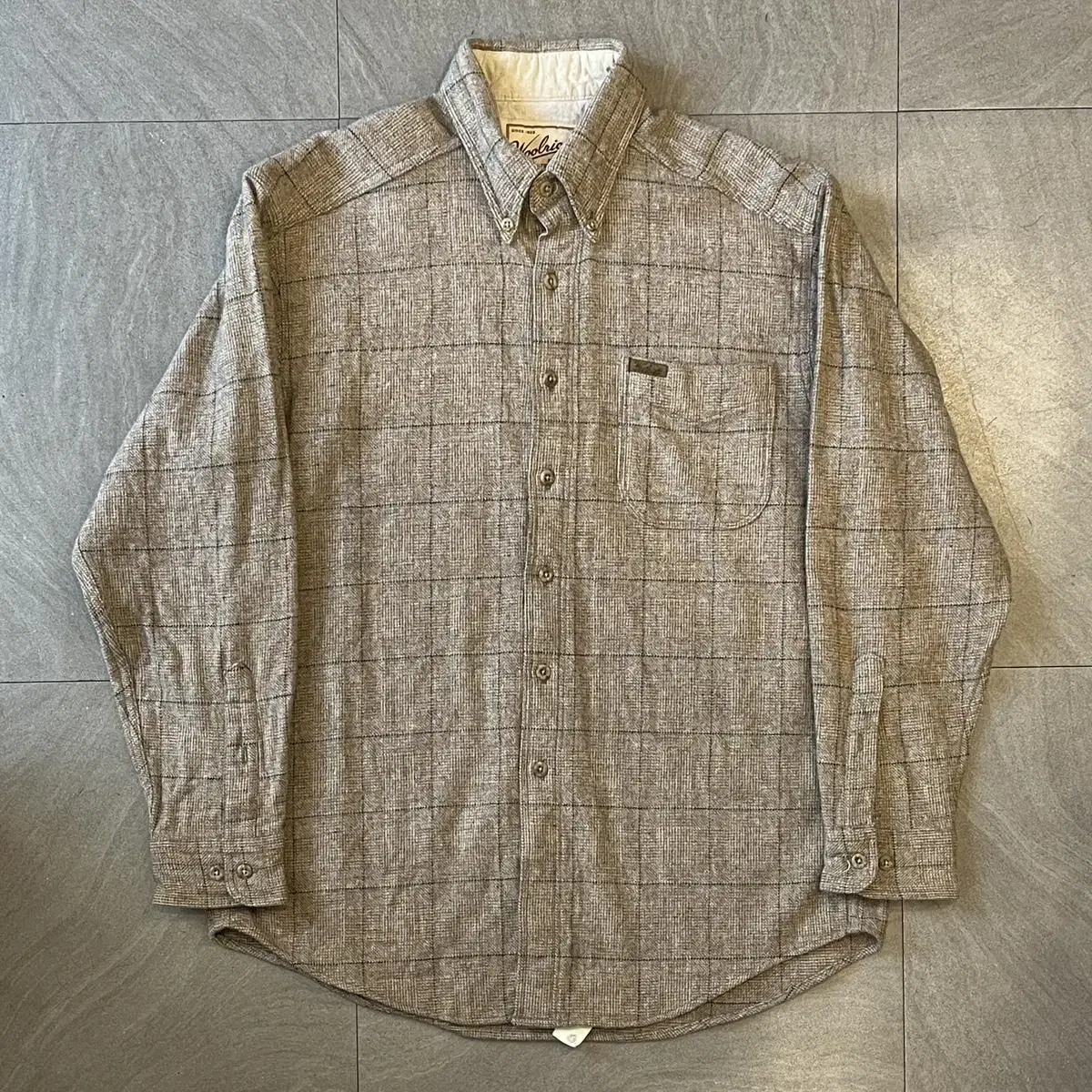 American-made Woolrich check wool shirt from the 00s