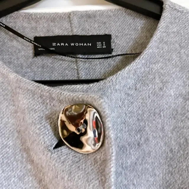 zara 핸드메이드 퍼 코트 / s