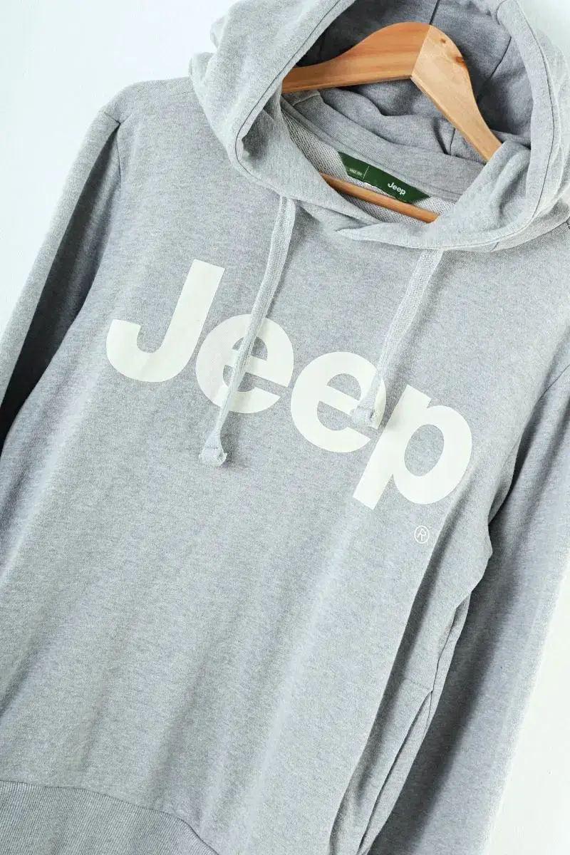 (M) Jeep Hoodie Gray Big Logo Old School - 96BB