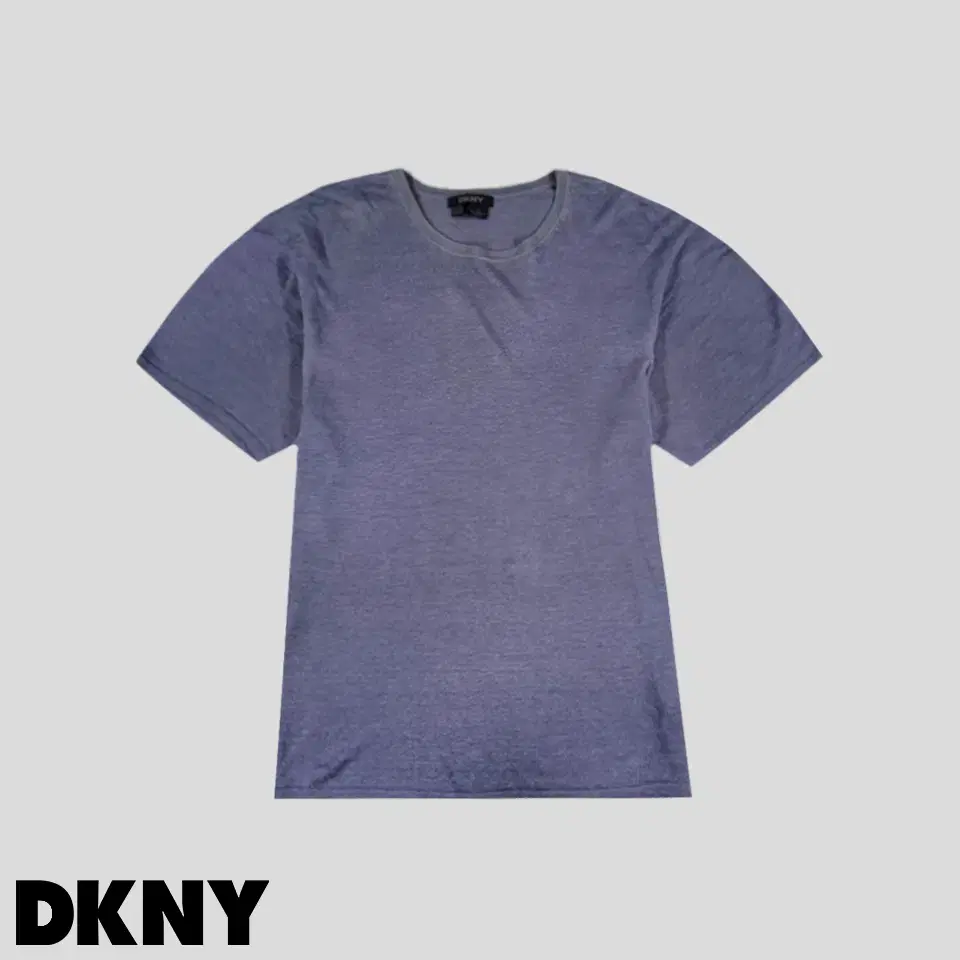 DKNY 디케이앤와이 스모크 퍼플 심플 린넨100 시스루 반팔 티셔츠 M