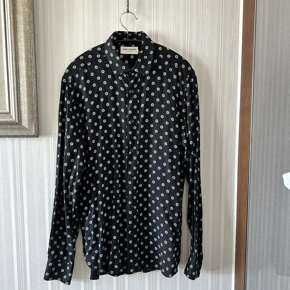 [38] Saint Laurent 14FW viscose dot shirt