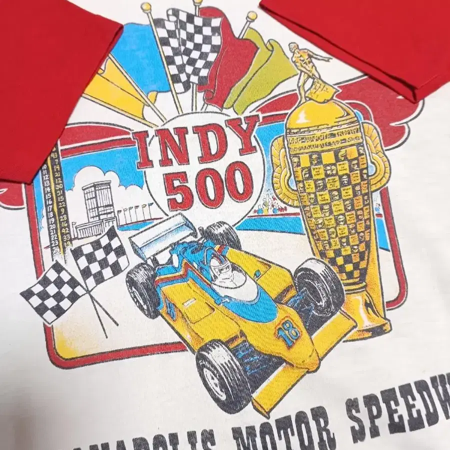 80s 빈티지 티셔츠 indy 500 레이싱 반팔티