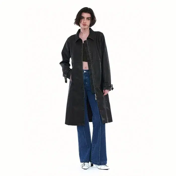 파르티멘토 우먼 가죽 코트 washed leather long coat