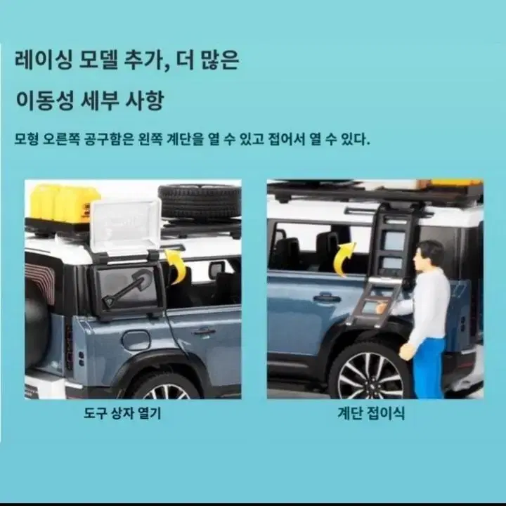 새 블랙맘바 1:24 랜드로버 디펜더 라지 오프로드 모델  사운드  장식