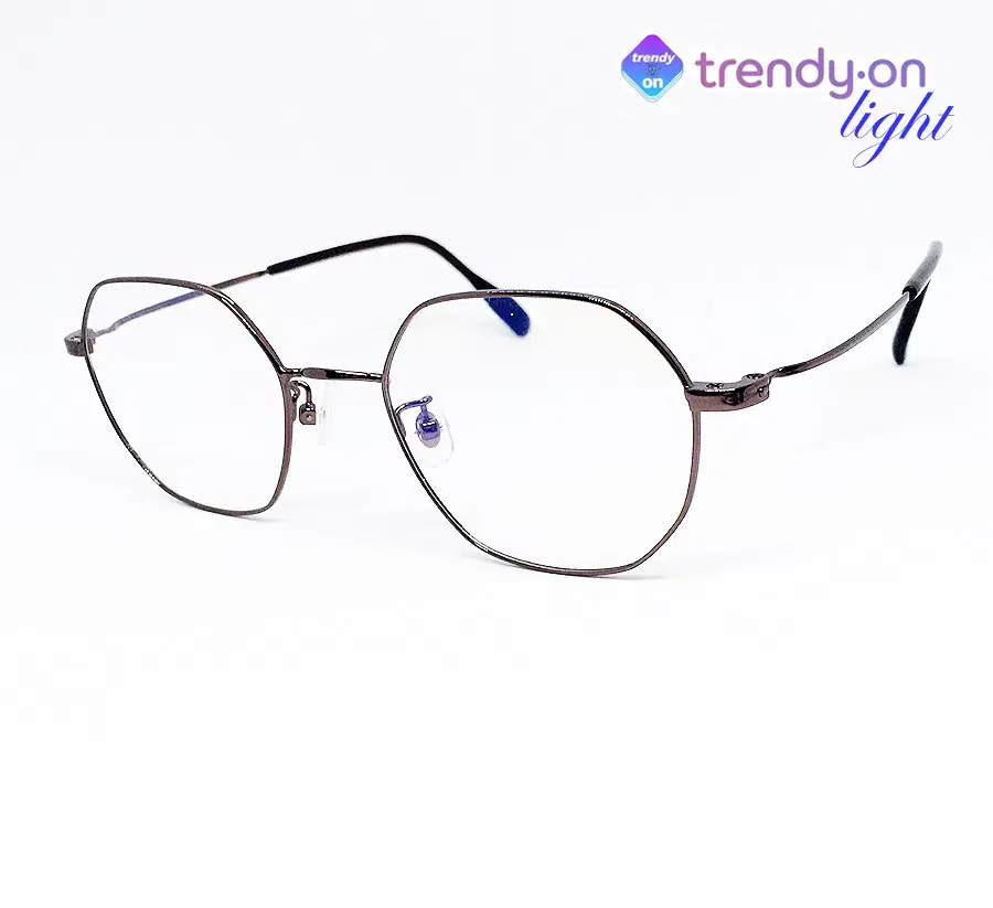 Lightweight Multifaceted Brown Eyeglass Frames Eyeglasses Shop HEO96 New, Trendyon Light