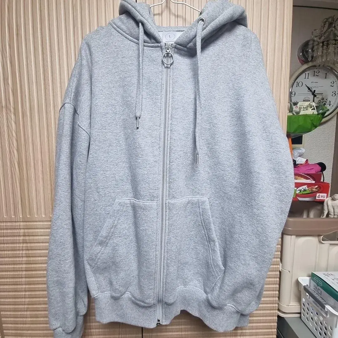 Gray fleece hoodie