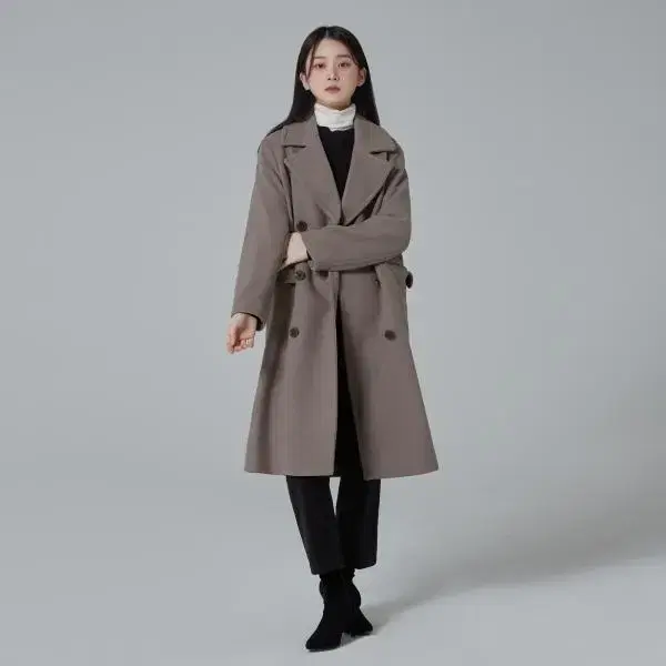 MIXXO 미쏘 더블 롱 블랙 모직 코트