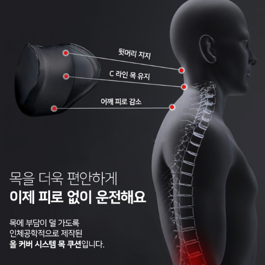 [목쿠션+등쿠션 무료배송] 차량용 등받이 목쿠션 헤드레스트 자동차 베개