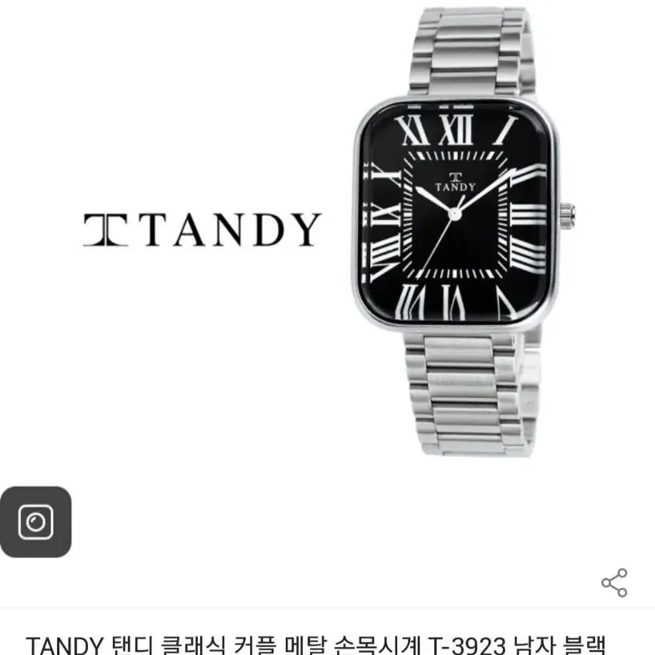 TANDY] 탠디 클래식 커플 메탈 손목시계 T-3923 남자 블랙(미개