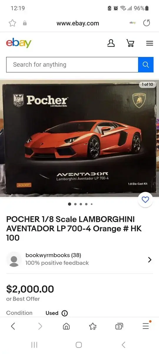 1/8 Pocher Lamborghini Aventador Collectible for Sale