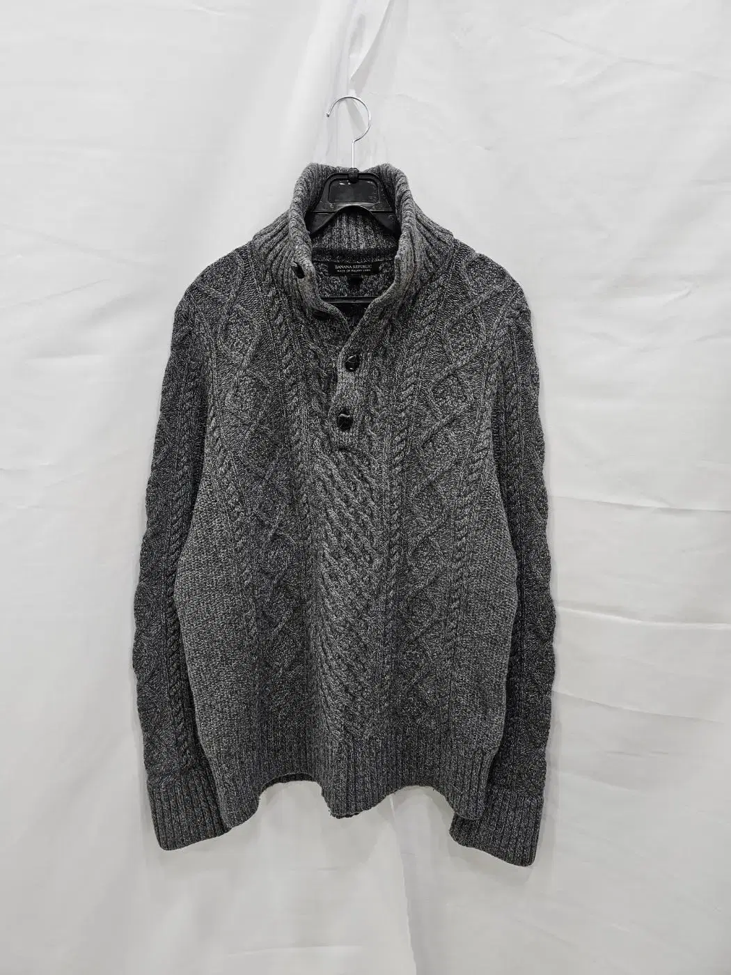 Banana Republic Turtleneck Cable Knit Charcoal M 715