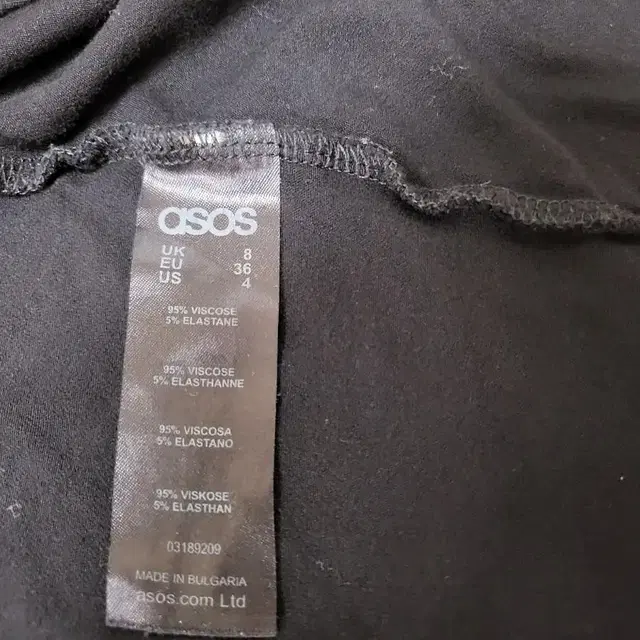 asos 앞단 양쪽 트임 블랙 고무줄 스커트