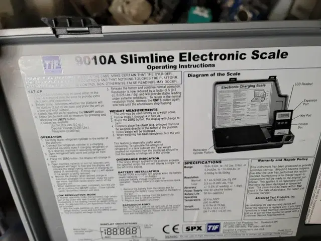Robinair TIF9010A 슬림라인 냉매 전자 충전복구 스케일 저울
