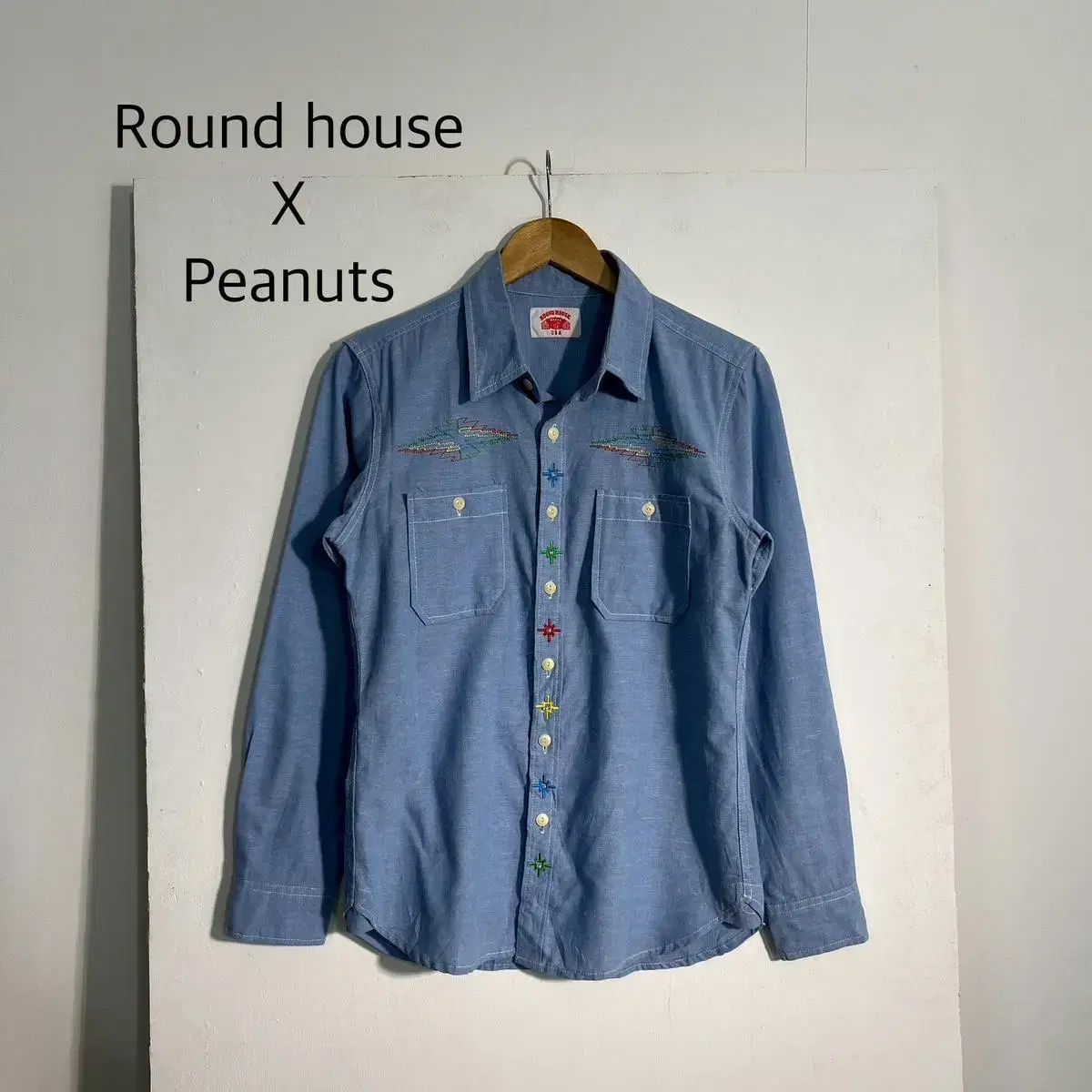 Round house usa x peanuts 자수 린넨셔츠