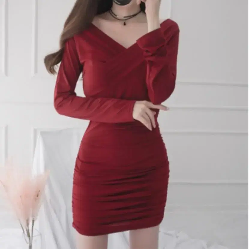 red off-the-shoulder one piece