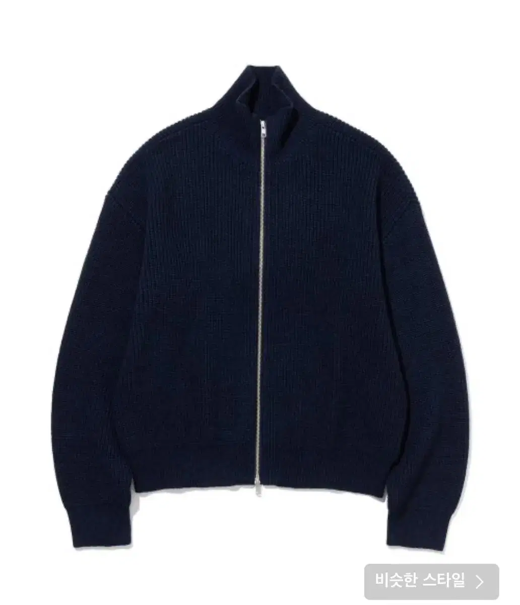 Milo Plain Knit Zip-Up_Navy