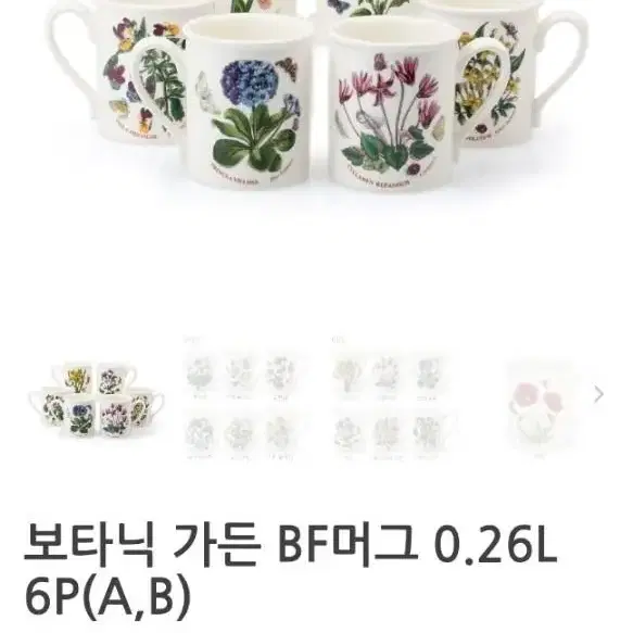 영국 포트메리온 BF머그컵 0.26L6개 (새상품