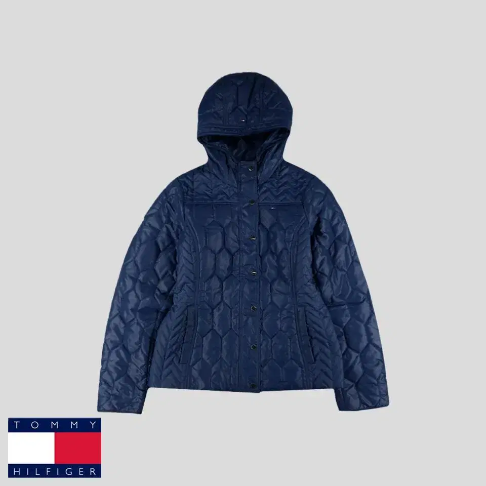 Tommy Hilfiger Deep Navy Vahn Quilted Padded Jacket with Dia...