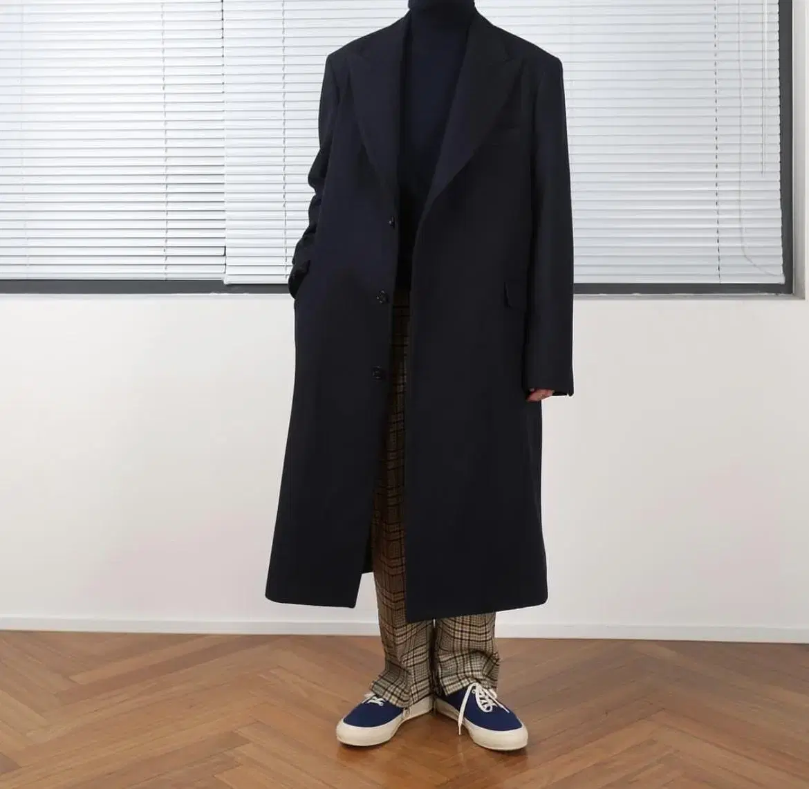 アイルズアーゴ 18fw time leap.03 single coat dark navy