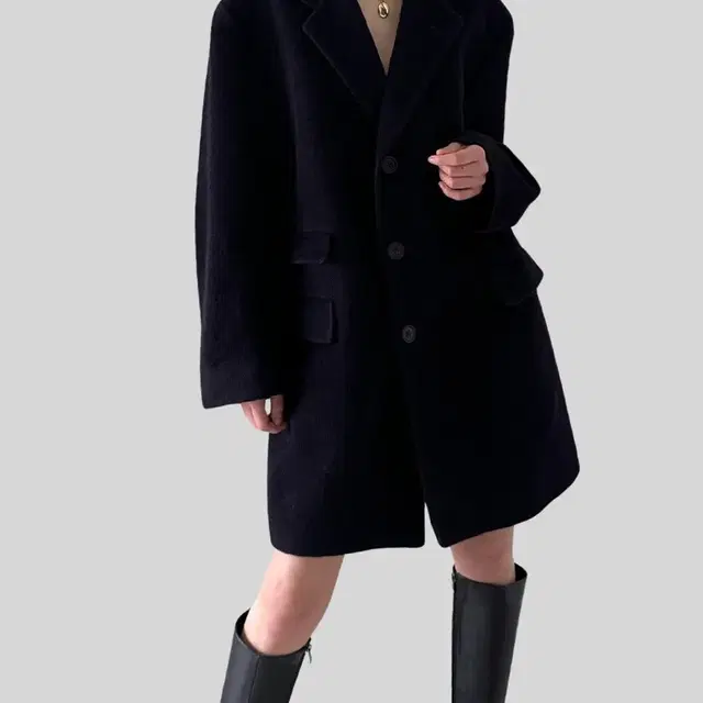 < (BURBERRY)deep purple wool single coat