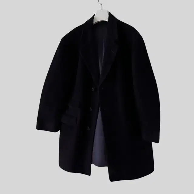 < (BURBERRY)deep purple wool single coat