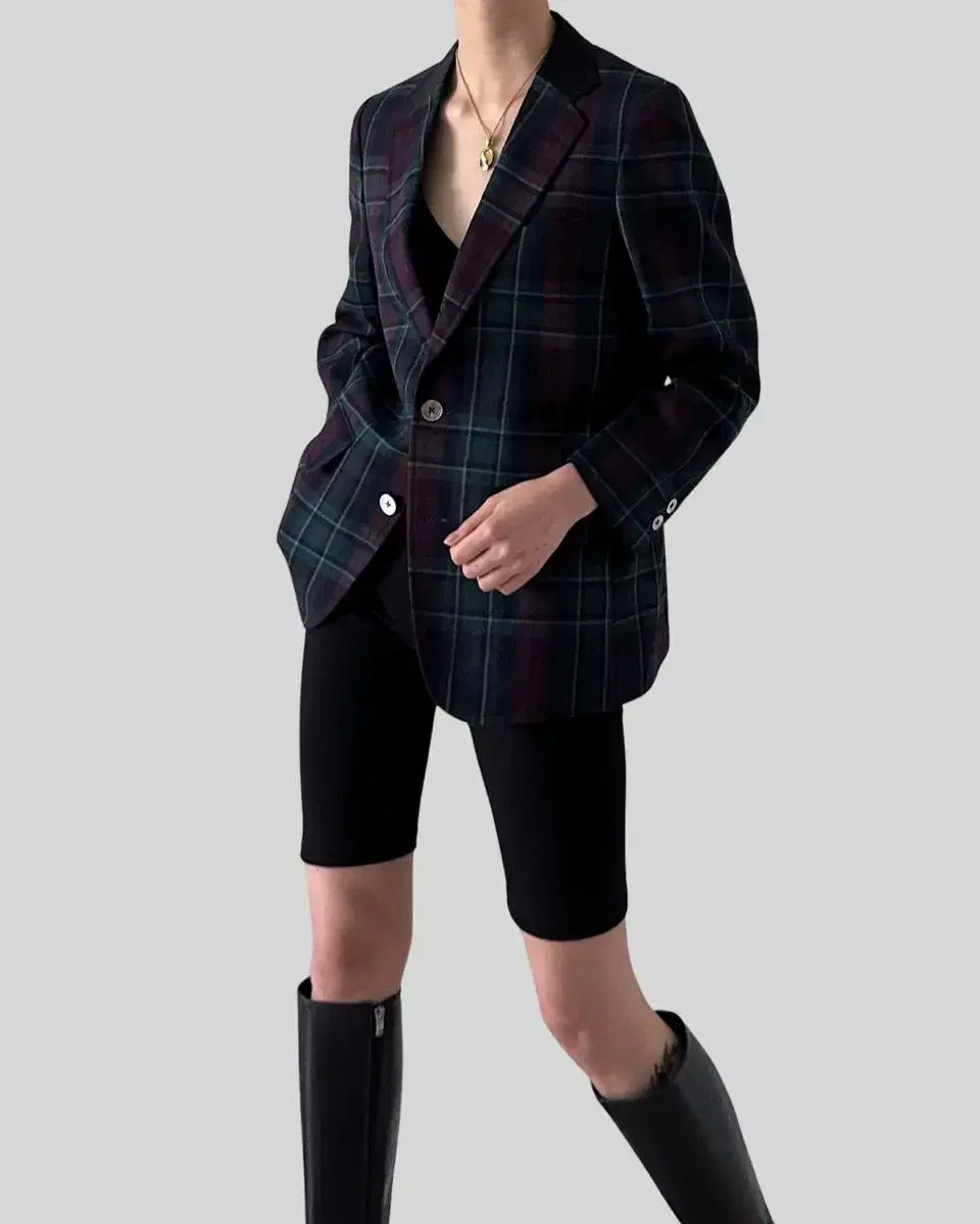 < (J.PRESS)green tartan checker wool sin