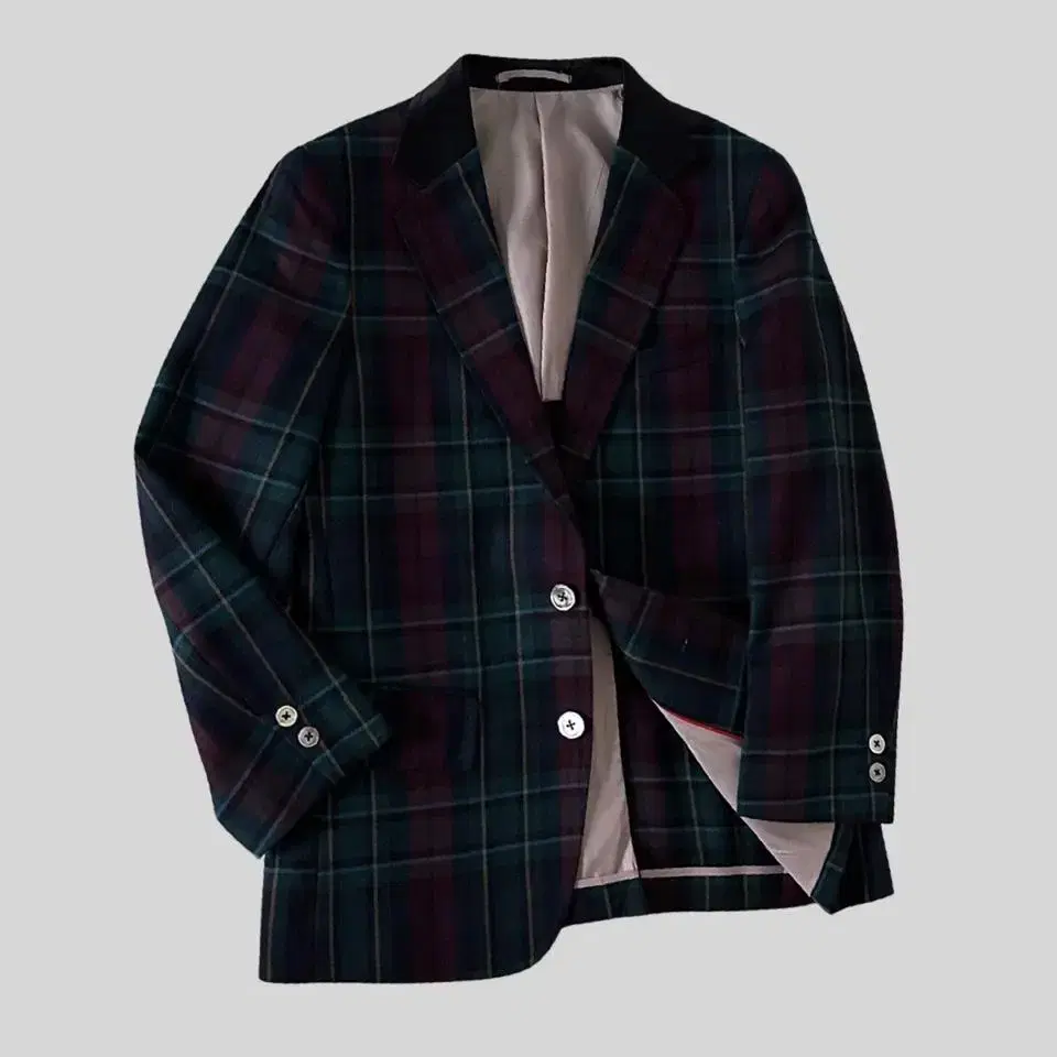 < (J.PRESS)green tartan checker wool sin