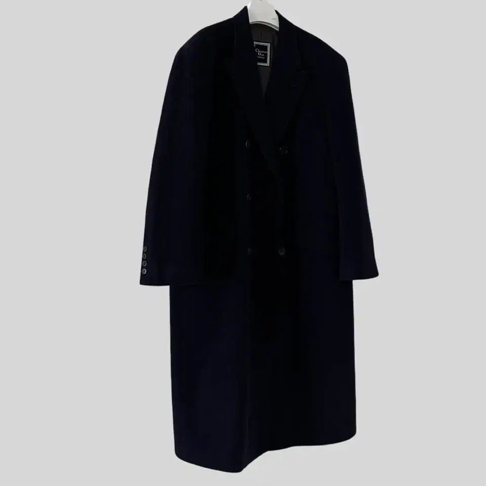 < (Christian Dior)navy double wool long