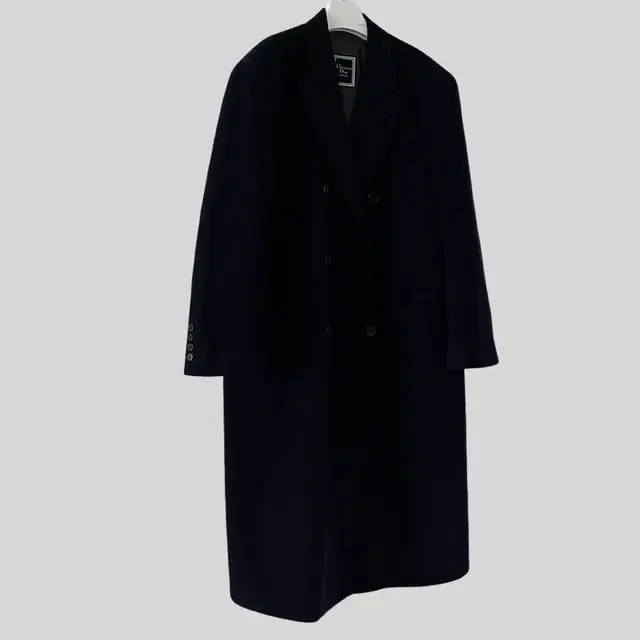 < (Christian Dior)navy double wool long