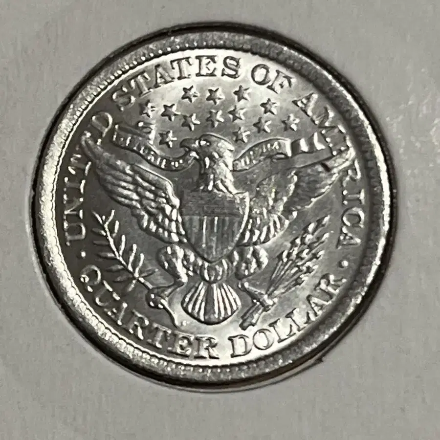 1914년 S Barber Quarter 달러(90%은화/미사용)