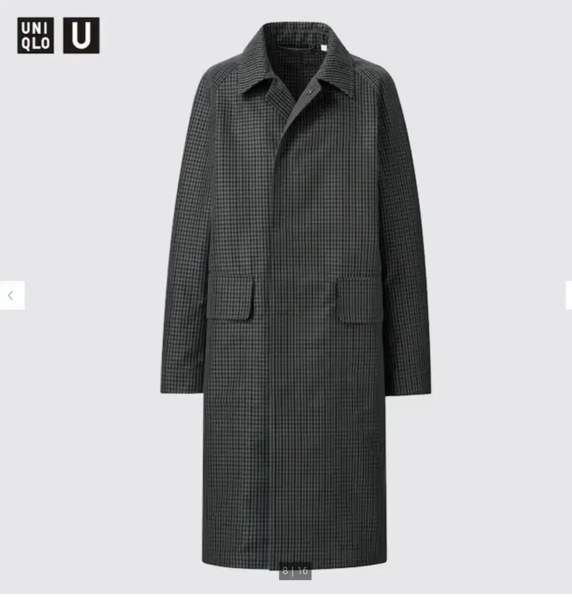 Uniqlo U Single-breasted coat - gray check (unworn)