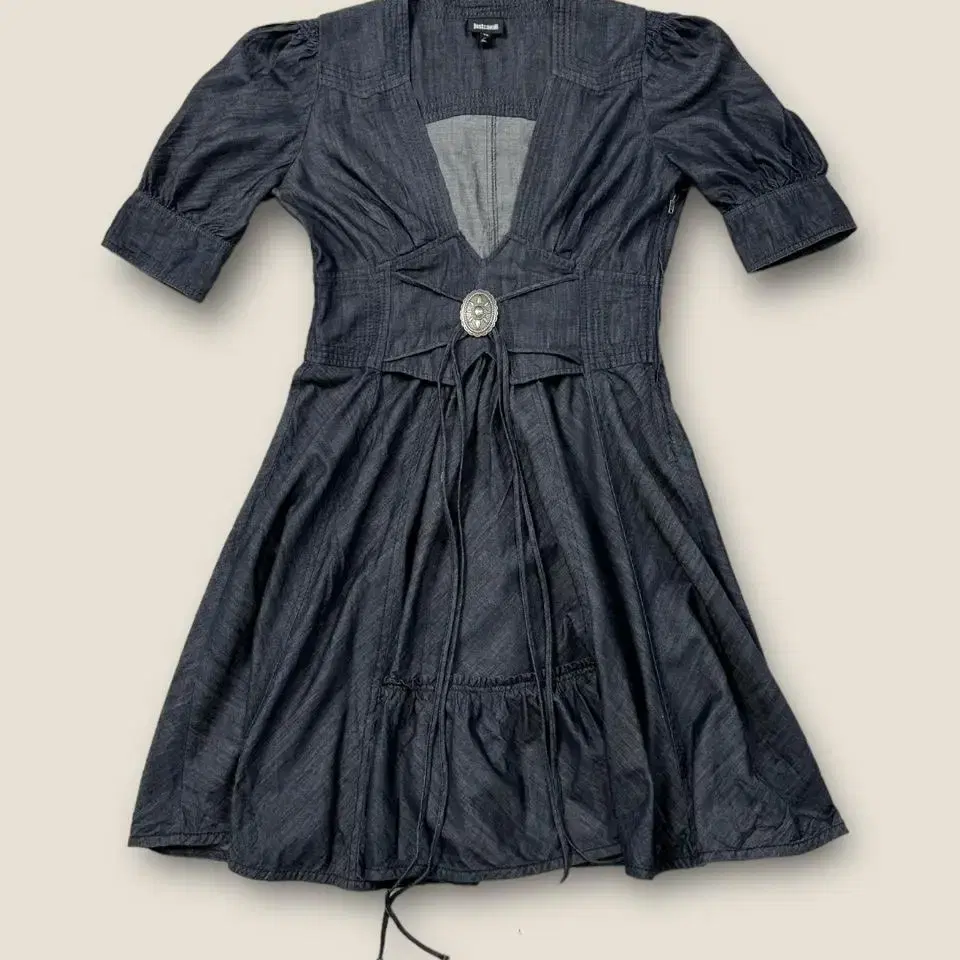 Just Cavalli V-Neck Denim Dress