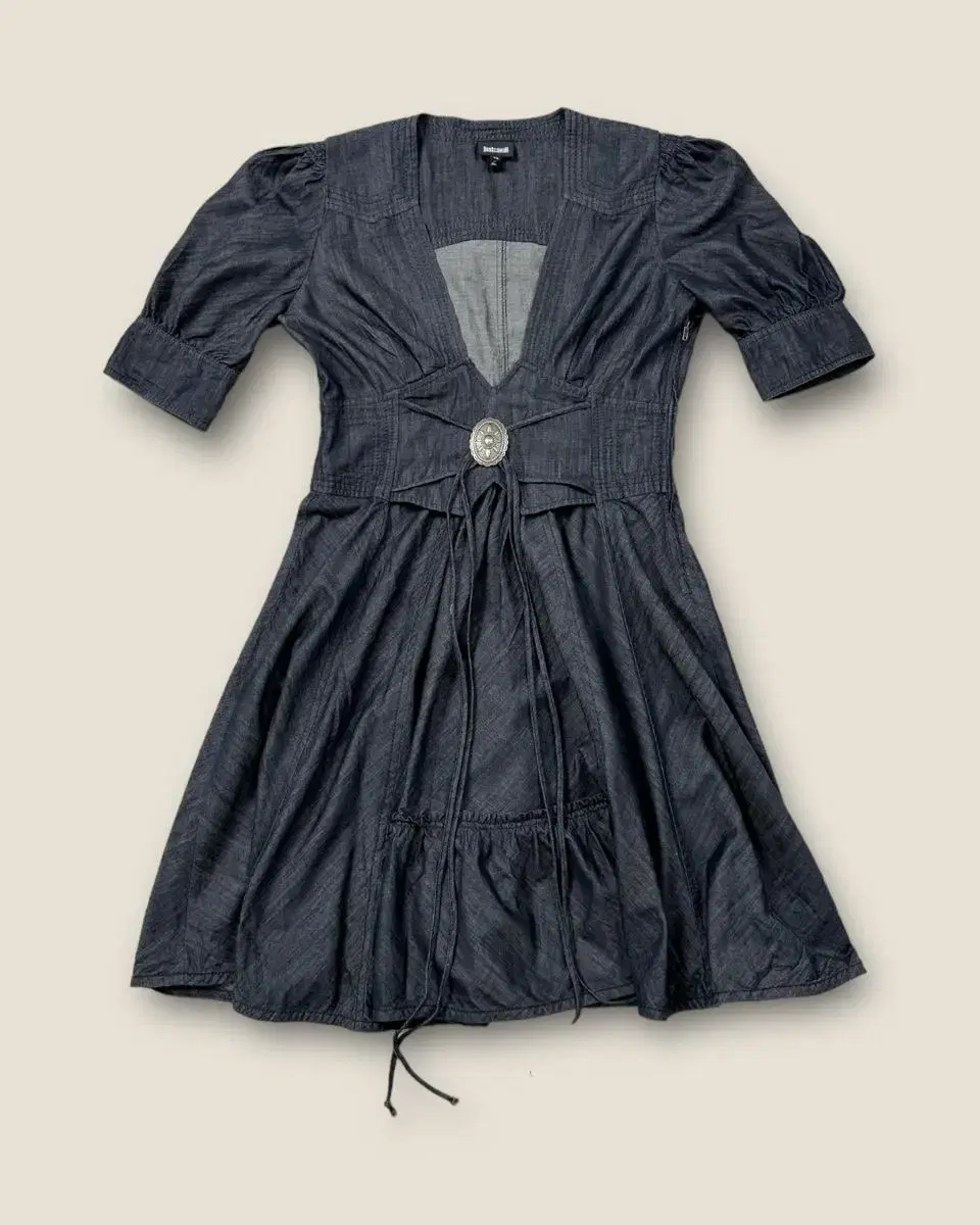 Just Cavalli V-Neck Denim Dress